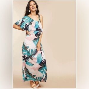 Motherhood Nursing Tropical Print Maxi Dress Small